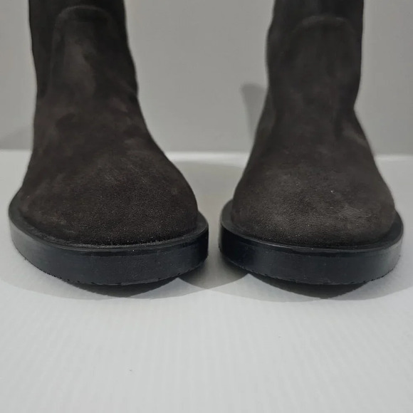 NEW Stuart Weitzman Sadie Mid Calf Boot Womens 10.5 Gray Suede Western Pull On - Picture 6 of 15